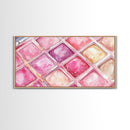 Shimmery Pink Palette Canvas Print Minimalist Makeup Art Light Pink Wall Art Dorm Room or Beauty Studio Aesthetic Gift Idea