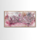 Regal Crown Painting Framed Canvas Print Goddess Art Print Pink Abstract Art Light Pink Wall Art Bedroom Decor Unique Gift Idea