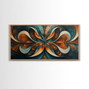 Butterfly Abstract Framed Canvas Print, Geometric Wall Art Moody Modern Decor, Sacred Geometry Artwork Idea Horizontal Living Room Design