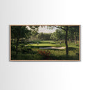 Green Golf Landscape Canvas Print Panoramic Rustic Decor Above Sofa Art Horizontal Artwork Gift Idea Living Room Wall Art