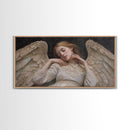 Sleeping Angel Peace Canvas Print Featuring Angel Art Prints and Wabi Sabi Art Perfect Bedroom Wall Art Above Bed Wall Decor