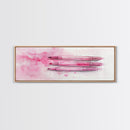 Pink Brushes Art Canvas Print with Geometric Design, Light Pink Wall Art Perfect Above Sofa or Dorm Room, Wabi Sabi Inspired Decor