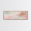 Romantic Rose Painting Canvas Print Featuring Bridal Lace, Botanical Prints Ideal Bedroom Art or Wedding Gift Idea