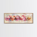Pink Hats Wall Art Canvas Print Pearlescent Elements, Minimalist Abstract Artwork, Perfect Addition to Feminine Rustic Decor