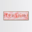 Cherry Blossom Canvas Print with Delicate Pearl Accents, Romantic Light Pink Wall Art for Bedroom or Coastal Wedding Decor