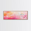 Abstract Script Canvas Print Pink Orange Wall Art Light Pastel Decor Modern Bedroom Artistic Boho Minimalist Horizontal Art