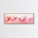 Origami Cranes Canvas Print Pink Wall Art Whimsical Decor Artistic Living Room Boho Minimalist Style Bedroom Gift Idea Artwork
