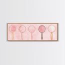 Minimalist Mirrors Framed Canvas Print Light Pink Wall Art Geometric Art Whimsical Art Modern Bedroom Decor Skinny Wall Art
