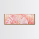 Framed Canvas Print Light Pink Abstract Fan Art Coastal Cowgirl Wall Art Minimalist Rustic Decor Living Room Art Horizontal Painting