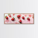 Strawberry Fruit Kitchen Art Framed Canvas Print Rustic Decor Horizontal Wall Art Living Room Art Whimsical Botanical Prints