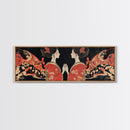 Elegant Geisha Framed Canvas Print Chinoiserie Art Nouveau Print Japanese Zen Art Gift Idea for Her Bedroom Living Room Wall Decor