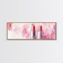 Lipstick Canvas Print, Whimsical Feminine Wall Art, Pink Abstract Makeup-Inspired Art, Bedroom or Beauty Room Gift Idea, Light Pink Decor