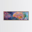 Galaxy Brain Framed Canvas Print Therapy Art Science Abstract Art Cosmic Decor Above Couch or Bed Wall Art Unique Gift for Him