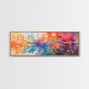Neurons Framed Canvas Print Science Art Abstract Brain Art Whimsical Modern Wall Decor Perfect for Study Therapy Office Living Room