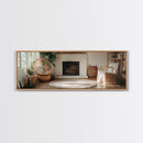 Framed Canvas Print Cozy Farmhouse Art Rustic Decor Wicker Charm Living Room Above Sofa Wall Art Warm Tones Gift Idea