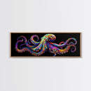 Vibrant Octopus Art Canvas Print Coastal Decor Nautical Wall Art Gift Idea Underwater Ocean Life Abstract Extra Wide Horizontal