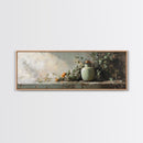 Minimalist Vase with Leaves Framed Canvas Print – Botanical Prints, Green Wall Art, Rustic Wall Art, Above Bed Wall Art, Gift Idea For Her