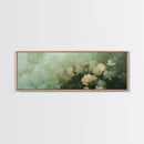 Soft Pastel Roses Framed Canvas Print – Rose Painting, Light Pink Wall Art, Rustic Wall Art, Minimalist Art, Guest Room Art