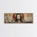 Radiant Goddess Framed Canvas Print Art Nouveau Style Japanese-Inspired Goddess Art Print Bedroom Wall Decoration
