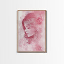 Romantic Portrait Framed Canvas Print Featuring Angels Wall Art Pink Abstract Art Elegant Bedroom Living Room Boho Aesthetic