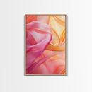 Sheer Pink and Orange Canvas Print with Light Pink Wall Art Aesthetic and Minimalist Zen Decor for Bedroom or Guest Room