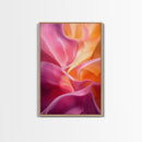 Fluid Pink Orange Canvas Print Featuring Bright Abstract Art Nouveau Style, Perfect Living Room Wall Art and Wabi Sabi Aesthetic