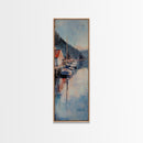 Harbor Boats, Nantucket painting, seascape painting, lake Tahoe art, rustic wall art, gift idea for her, Canvas Print, living room art