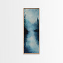 Misty Lake, Moody Landscape, Pine Tree Art, Foggy Forest Painting, Smoky Mountain Art, Christmas, Framed Canvas Print