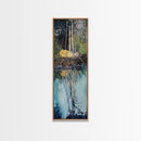 Forest Reflection, Moody Art, Landscape Painting, Pine Tree Art, Wabi Sabi Art, Smoky Mountain Art, Framed Canvas Print, Rustic Wall Art