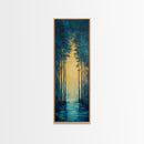 Moody Forest, pine tree art, landscape painting, dark romance painting, nature wall art, forest at dusk painting
