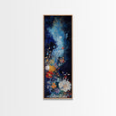 Starry Floral, botanical prints, wildflower painting, floral artwork, whimsical art, colorful nature painting, moody art