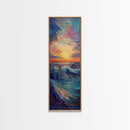 Ocean Wave, Coastal Wall Art, Seascape Painting, Surf Wall Art,Extra Wide Art, Bedroom Art, Framed Canvas Print