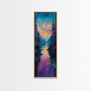 Twilight Mountain, smoky mountain art, pine tree art, framed canvas print, moody art, landscape painting, above bed wall art
