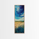 Prairie Storm, landscape painting, framed canvas print, moody art, rustic wall art, southwest wall art, extra wide art, boho art