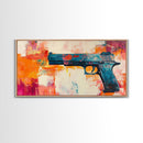 Graffiti wall art, framed canvas print, extra wide art, modern pop art, bold abstract painting, vibrant wall decor, contemporary art