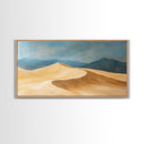 Desert Landscape, Mountain Painting, Rustic Decor, Southwest Wall Art, Framed Canvas Print, Panoramic Art, Earthy Tones Wall Art