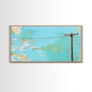 Power Lines, minimalist art, boho wall art, extra wide art, blue and green wall art, wabi sabi art, above sofa art, Canvas Print