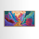Vibrant canyon, abstract rocks, Canvas Print, mountain painting, southwest wall art, extra wide art, geometric wall art
