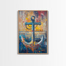 Nautical Anchor, Coastal Wall Art, Rustic Ocean Painting, Nautical Decor, Coastal Cowgirl Wall Art, Canvas Print, Gift Idea