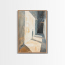 Shadowed Hallway, moody art, wabi sabi wall art, minimalist art, vertical wall art, framed canvas print, above bed wall art