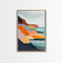 Geometric Cliffs, southwest wall art, geometric wall art, minimalist art, Canvas Print, landscape painting, above sofa art, wabi sabi art