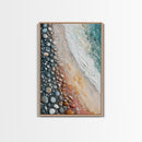 Pebble Beach, coastal painting, nautical decor, wabi sabi art, abstract seascape, textured wall art, ocean print, canvas print