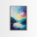 Sunset Lake, Serene Landscape, Canvas Print, Nature Art, Coastal Wall Art, Above Sofa Art, Moody Art, Rustic Decor, Bedroom Art