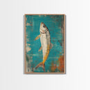 Vibrant Fish Painting Canvas Print Coastal Wall Art, Beach House Decor, Nautical Art, Ocean Inspired Artwork, Rustic Wall Decor