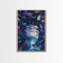 Dreamy Blue Feathers Canvas Print | Ethereal Surreal Art | Boho Bedroom Decor | Unique Abstract Painting | Cosmic Wall Art