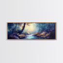 Enchanted Forest Stream Canvas Print Fantasy Landscape Wall Art Mystical Nature Decor Living Room Artwork Whimsical Tree Art