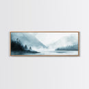Mountain Mist Canvas Print Minimalist Nature Wall Art, Neutral Landscape Painting, Foggy Wilderness Decor, Modern Living Room Art