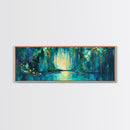 Magical Forest Lake Framed Canvas Print Fantasy Nature Wall Art Mystical Greenery Home Decor Living Room Office Gift
