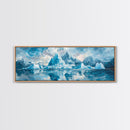 Iceberg Mountain Reflection Canvas Print, Arctic Nature Wall Art, Cool Blue Home Decor, Large Landscape Painting, Modern Office Art