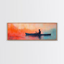 Kayak Sunset Wall Art, Lake House Decor, Nature Painting, Outdoor Adventure Art, Boho Home Decor, Living Room Wall Art
